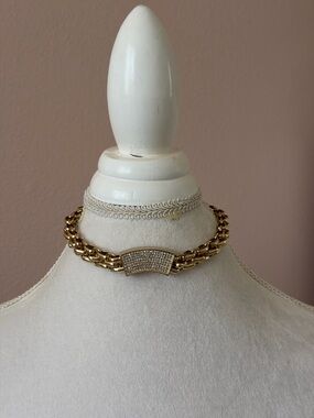 Elegant Pave Bar Minimalist Necklace/Choker